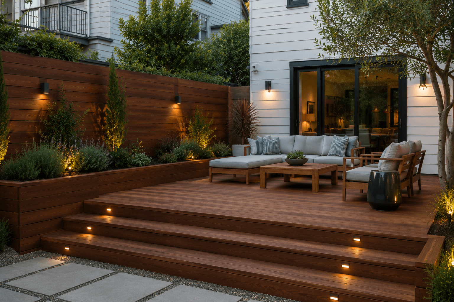 Illuminated Outdoor Deck